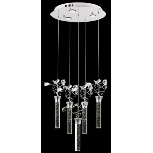 METAL LED and BUBBLE GLASS CHROME AND GOLD CHANDELIER 40 CM DIAMETER LOAD: 100 CM